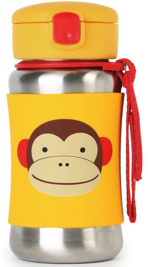 Skip Hop Zoo Stainless Steel Straw Bottle - Monkey