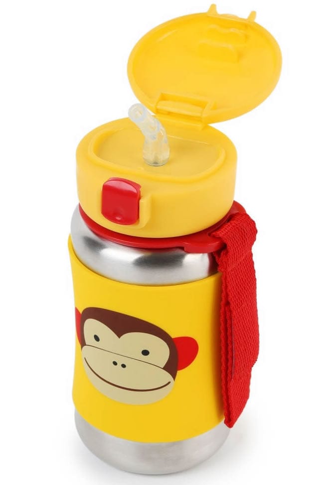 Skip Hop Zoo Stainless Steel Straw Bottle - Monkey