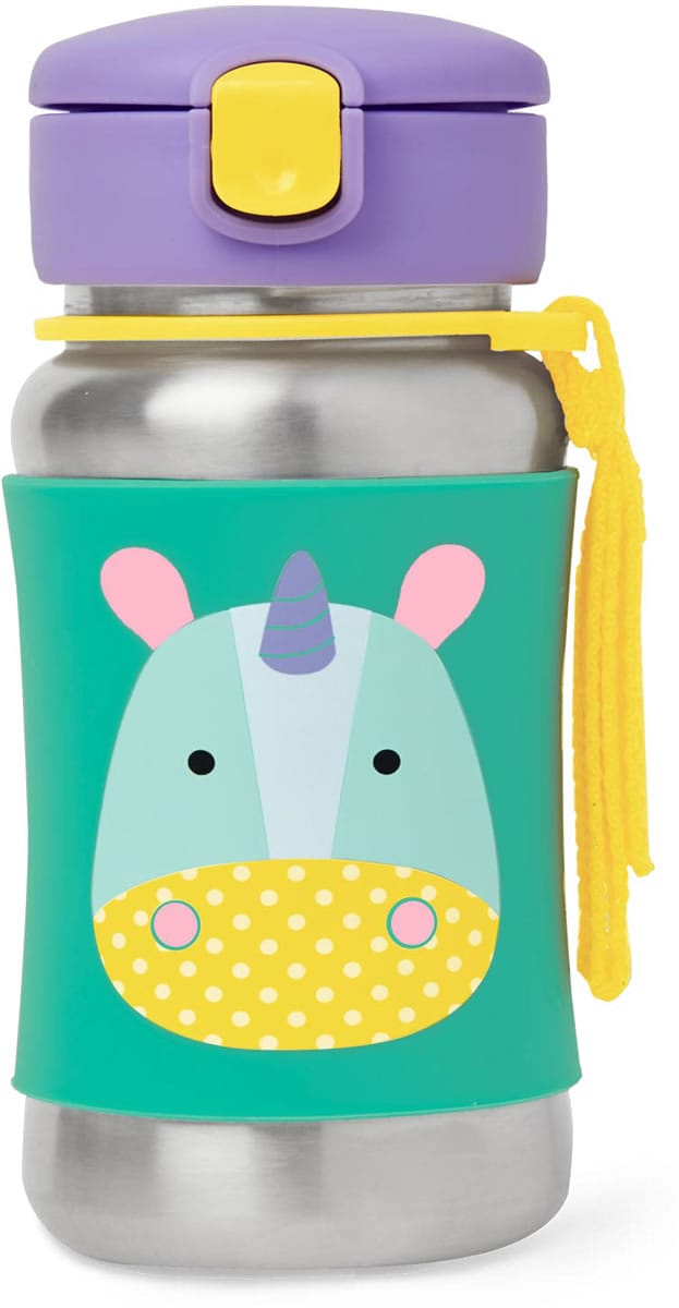 Skip Hop Zoo Stainless Steel Straw Bottle - Unicorn - 252518