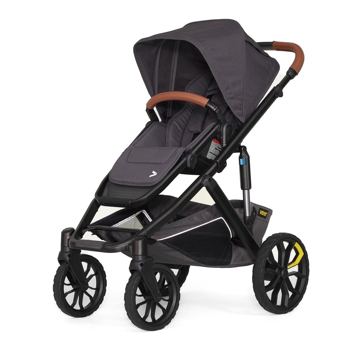 Veer Switch&Roll Luxe Single-to-Double Stroller Bundle with Leather Kit - Gray Granite (One Box) - BOX-SNR-LEA-GGRA