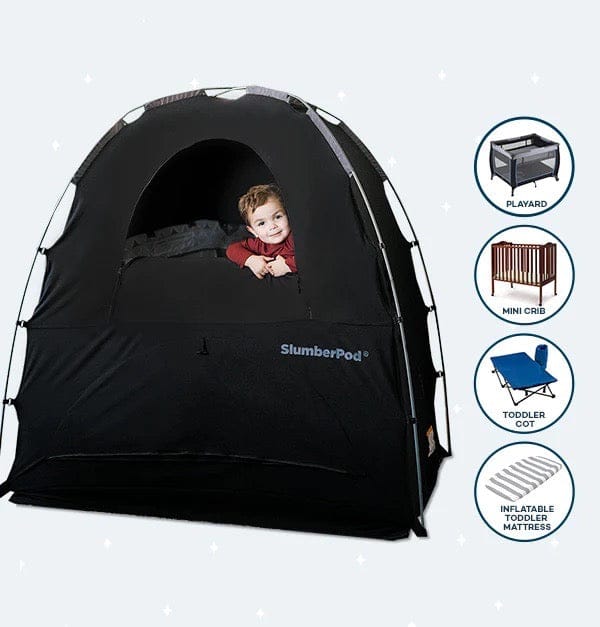 SlumberPod Privacy Canopy with Fan - Black / Gray - SLU-BLA-GRA-C