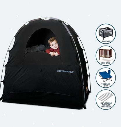 SlumberPod Privacy Canopy with Fan - Black / Gray - SLU-BLA-GRA-C