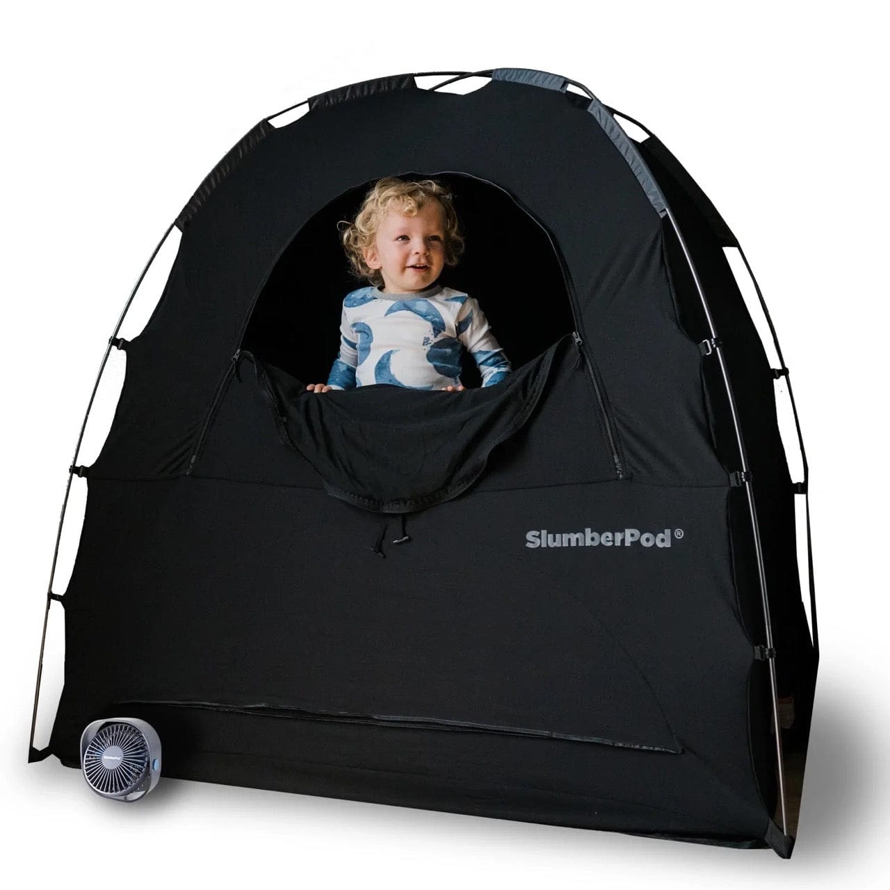 SlumberPod Privacy Canopy with Fan - Black / Gray - SLU-BLA-GRA-C
