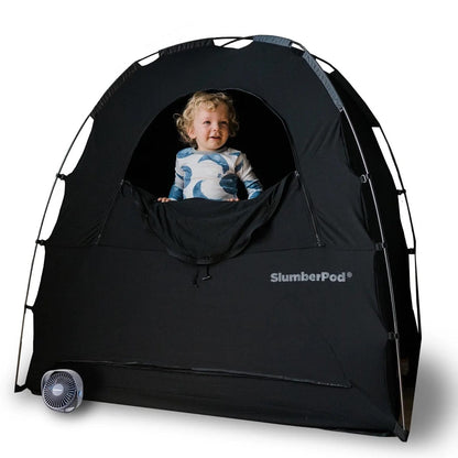 SlumberPod Privacy Canopy with Fan - Black / Gray - SLU-BLA-GRA-C