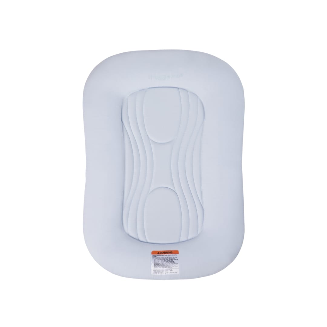 Light blue Snuggle Me infant lounger with central contoured cushion