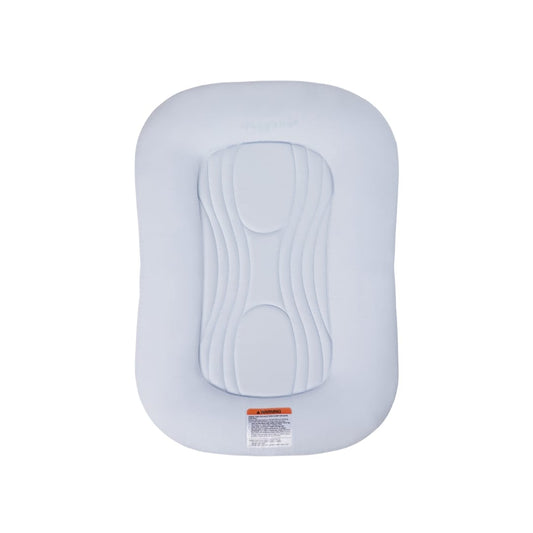 Light blue Snuggle Me infant lounger with central contoured cushion