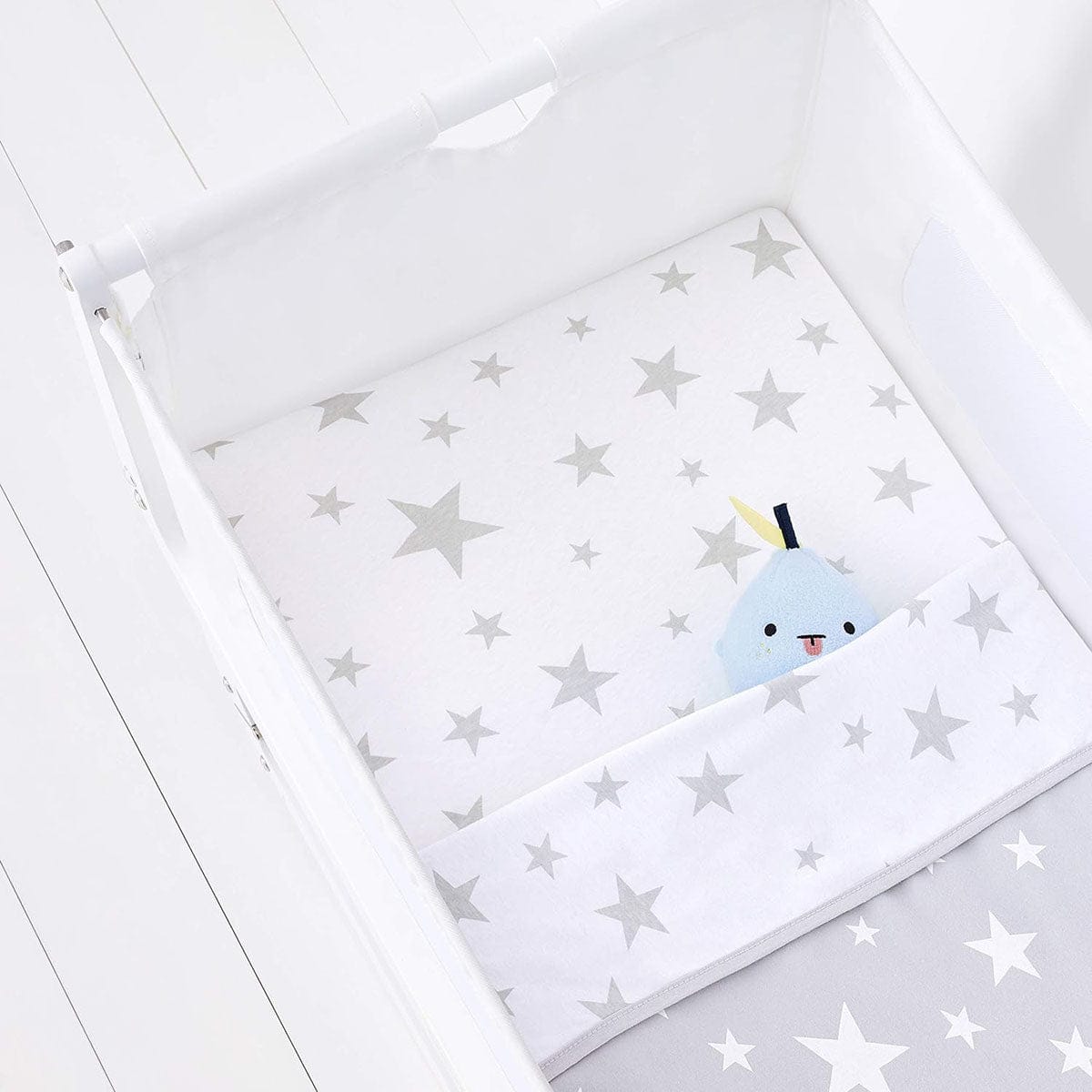 Snuz 3 Piece SnuzPod Crib Bedding Set - Grey Star - bd028ab
