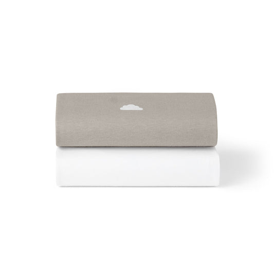 Snuz Bassinet Fitted Sheets, 2 Pack - Grey/Cloud - USBD028BP