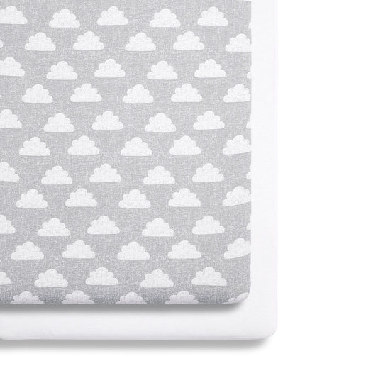 Snuz SnuzPod Crib Fitted Sheets, 2 Pack - Cloud - BD028BH