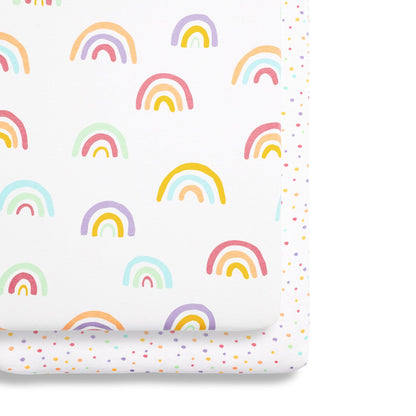 Snuz SnuzPod Crib Fitted Sheets, 2 Pack - Multi Rainbow - BD028BJ