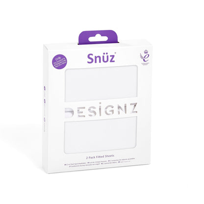 Snuz SnuzPod Crib Fitted Sheets, 2 Pack - White - BD028BL
