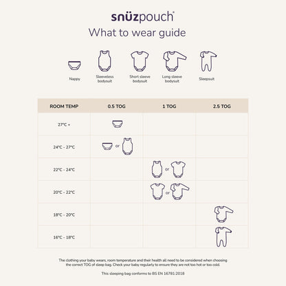 Snuz SnuzPouch Sleeping Bag, 2.5 TOG - Sand/Cloud (18-36 months) - USSW008GA