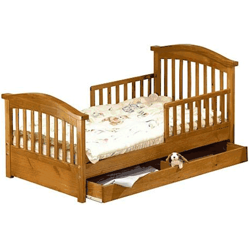 Sorelle Joel Solid Pine Toddler Bed - Oak on Pine