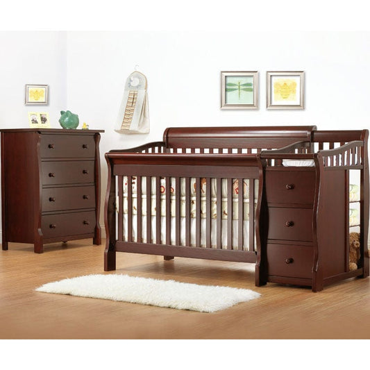 Sorelle Tuscany 2 Piece Nursery Set in Cherry - Crib & 4 Drawer Dresser - 1050-1810C