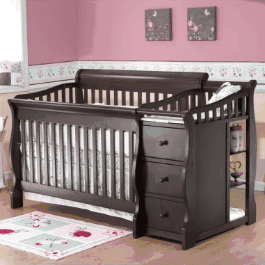 Sorelle Tuscany 4 in 1 Convertible Crib Combo in Espresso