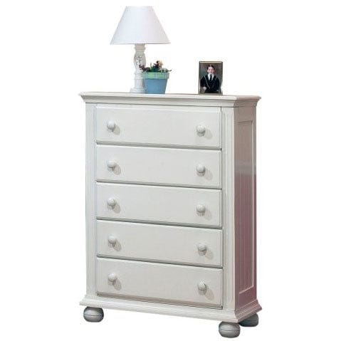 Sorelle Vista 3 Piece Nursery Set in French White - Crib, 5 Drawer Dresser & Armoire - 261V2610V2641FW