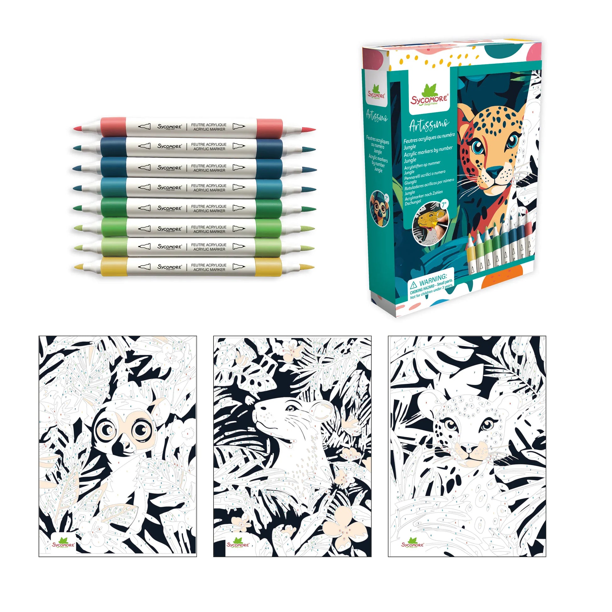 Speedy Monkey Artissimo - S Acrylic Markers By Numbers – Jungle - CREA076