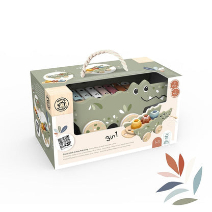 Speedy Monkey 3 in 1 Croco Xylo and Activity Pull Along toy in packaging