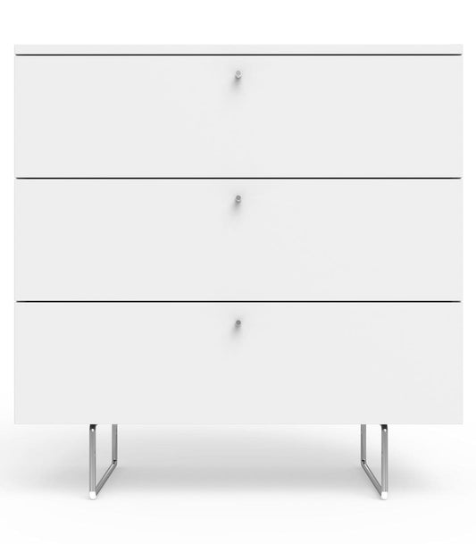 Spot On Square Alto Dresser 34" - White - ALTO3DRAWER34WH