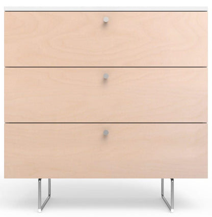 Spot On Square Alto Dresser 34" - White/Birch - ALTO3DRAWER34BI