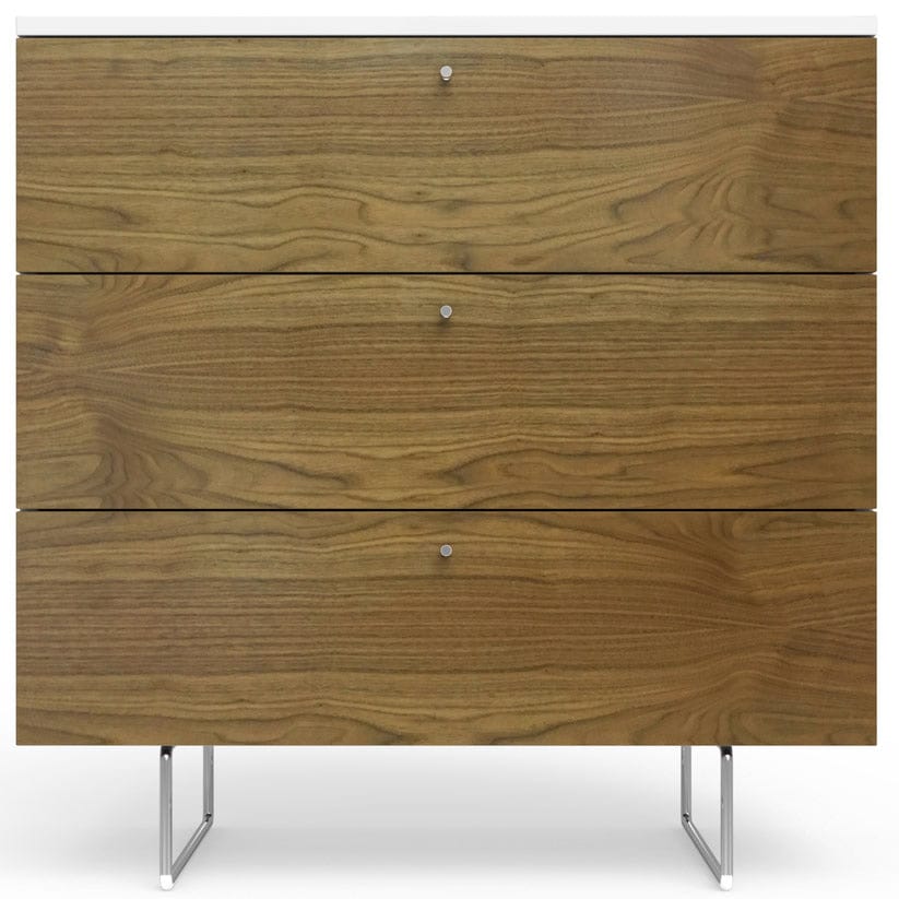 Spot On Square Alto Dresser 34" - White/Walnut - ALTO3DRAWER34WA
