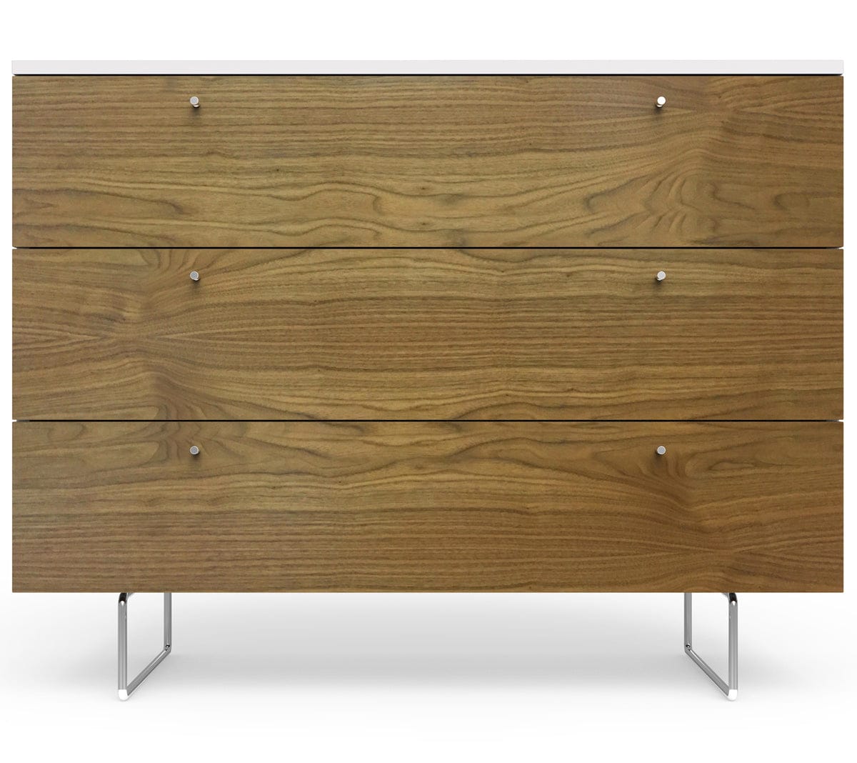 Spot On Square Alto Dresser 45" - White/Walnut - ALTO3DRAWER45WA