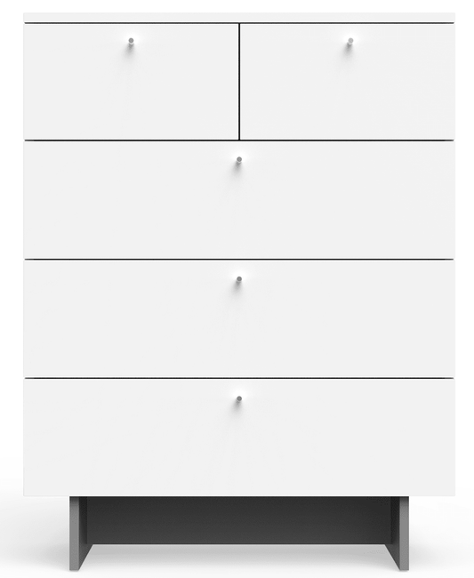 Spot On Square Roh 5 Drawer Dresser - White - ROH5DRAWER34WH