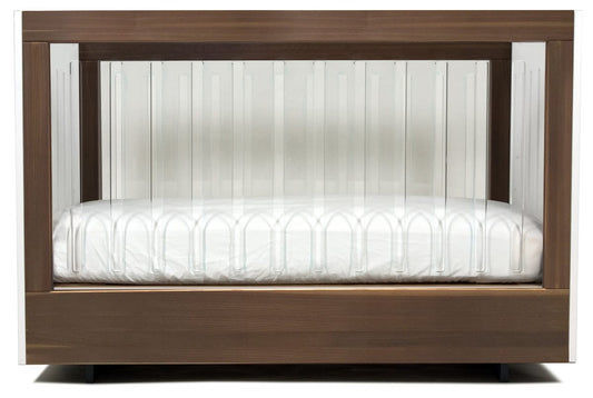 Spot On Square Roh Crib - White/Walnut - 2 Sides Acrylic - RC13001-WW2