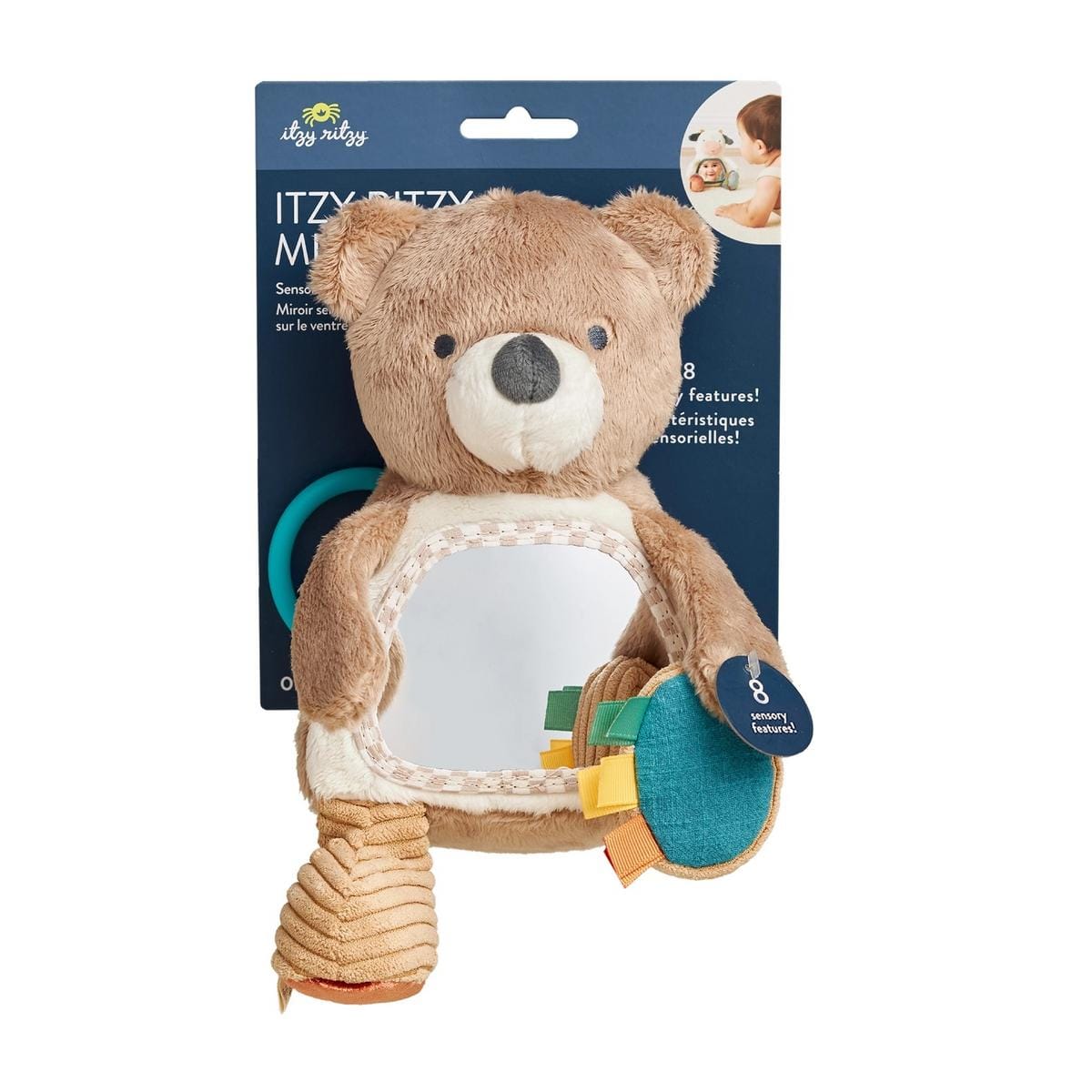 Itzy Ritzy Itzy Bitzy Mirror Sensory Tummy Time Mirror - Theo the Bear - 306601853