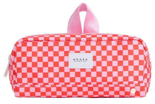 State Bags Clinton Pencil Case - Strawberry Check - F2383329693