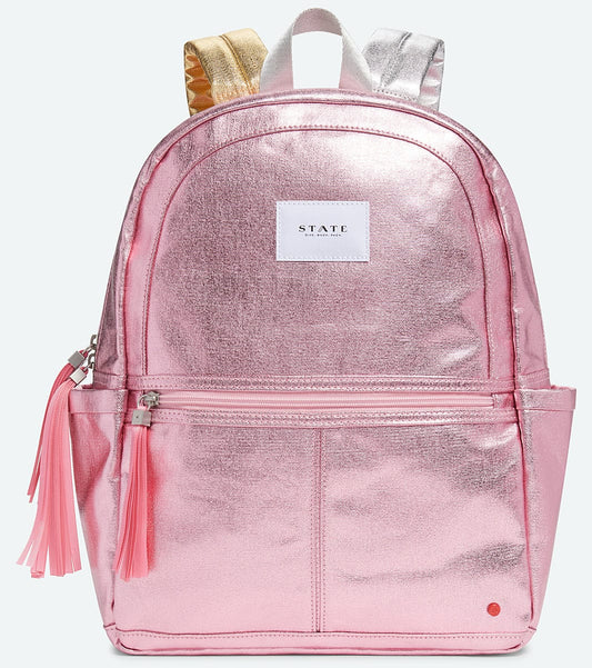 State Bags Kane Backpack Diaper Bag - Pink Metallic