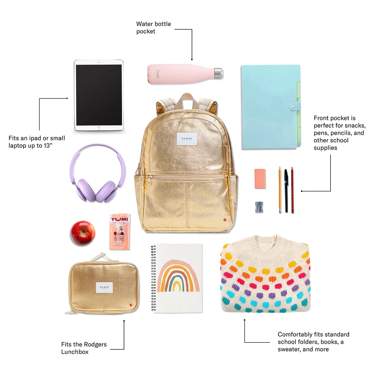 State Bags Kane Kids Backpack - Diagonal Zippers - F238F213410