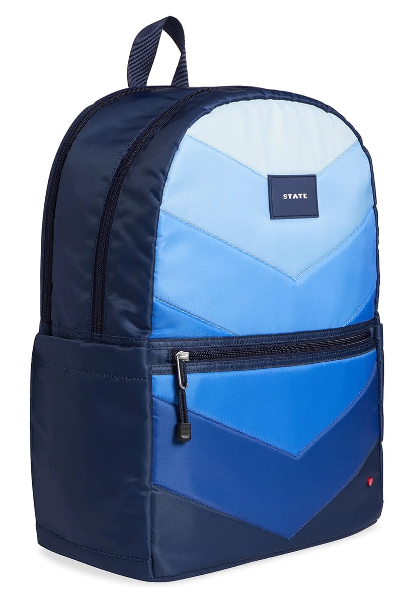State Bags Kane Kids Large Backpack - Blue Chevron Puffer - F223H486400
