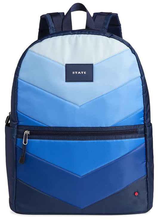 State Bags Kane Kids Large Backpack - Blue Chevron Puffer - F223H486400