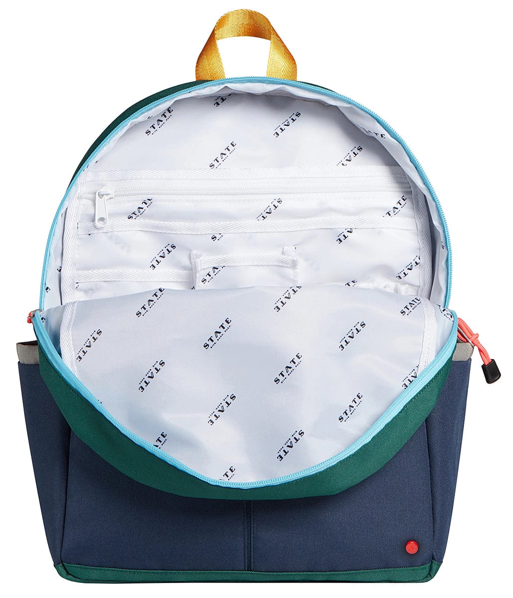 STATE Bags | Kane Kids Backpack Polyester Canvas Green/Navy | Back to School