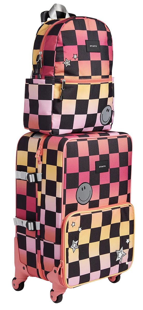 State Bags Kane Kids Travel Backpack - Pink Checkerboard - F2261484653