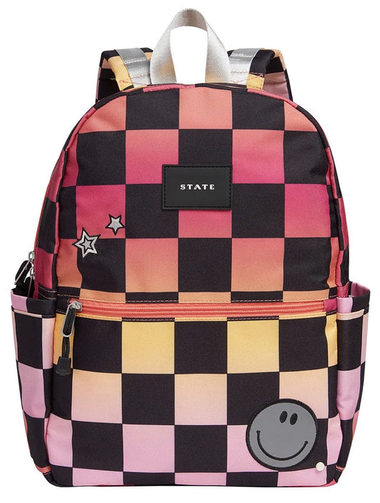 State Bags Kane Kids Travel Backpack - Pink Checkerboard - F2261484653