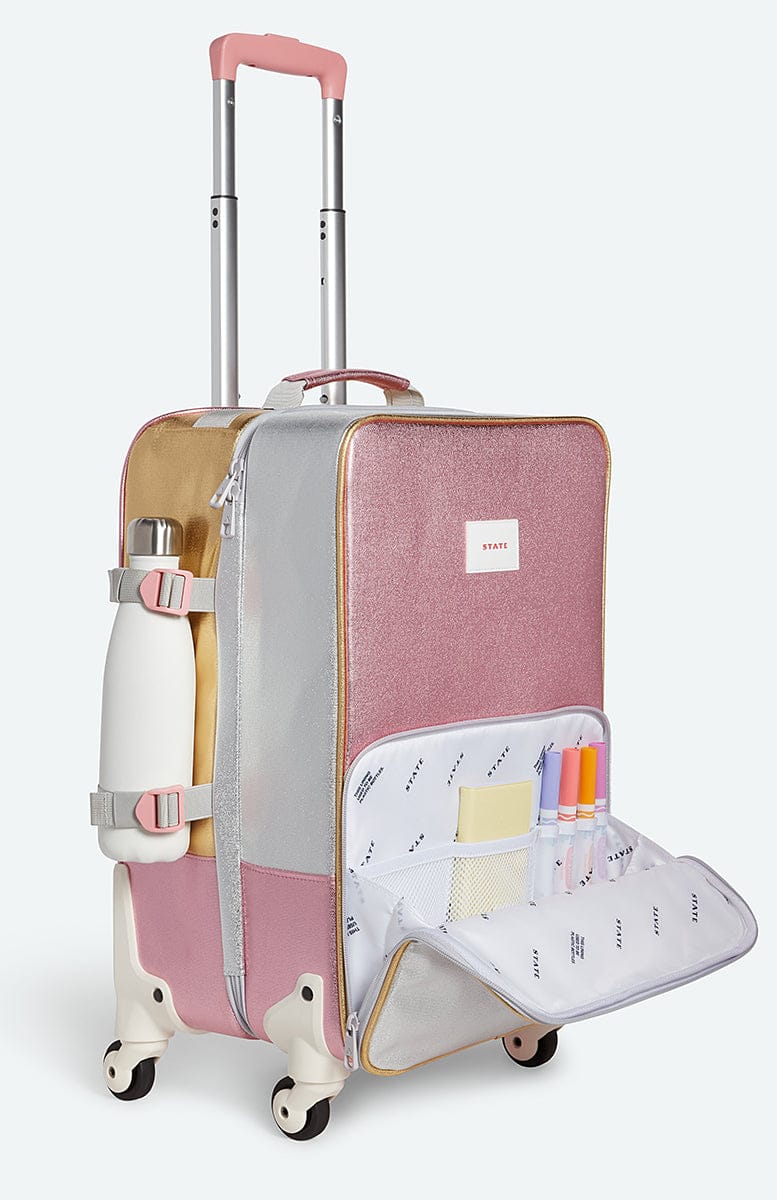 State Bags Logan Suitcase Carry-On - Pink/Silver - u2064399684