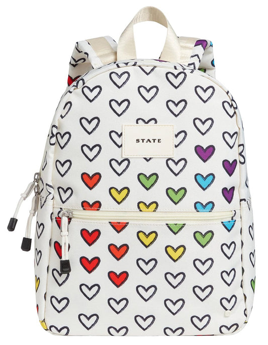 State Bags Mini Kane Kids Travel Backpack - Rainbow Hearts - F233F485292
