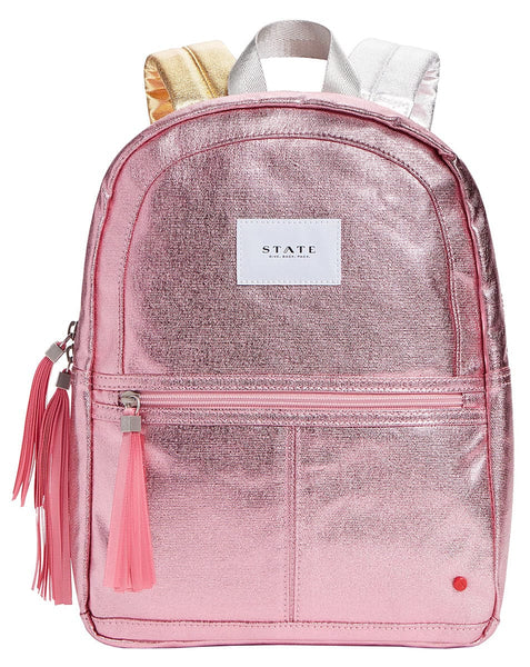 State Bags Mini Kane Kids Travel Backpack - Pink / Silver – Albee Baby