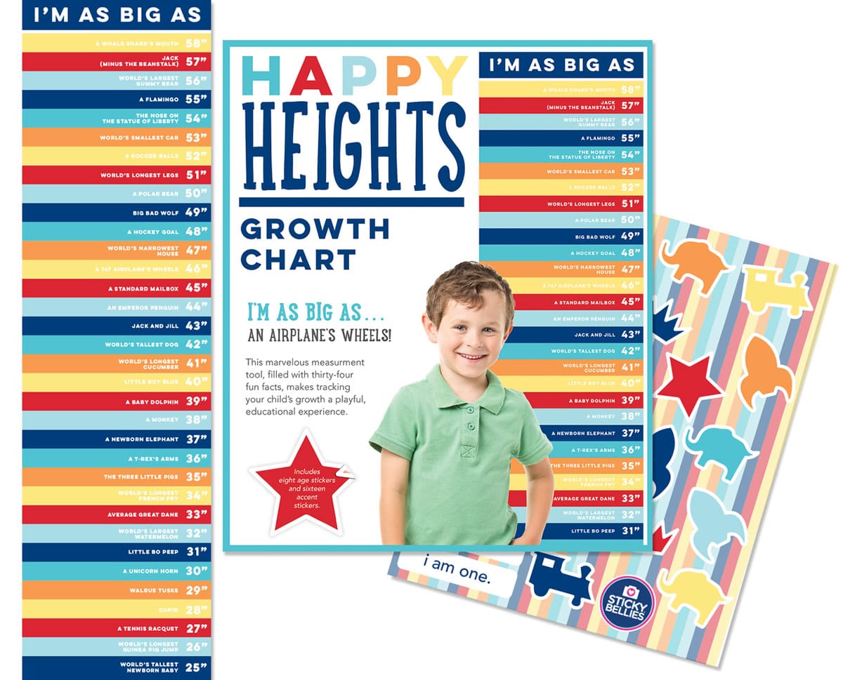 Sticky Bellies Happy Heights Growth Chart - Boy - 346