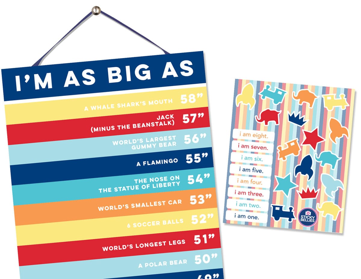 Sticky Bellies Happy Heights Growth Chart - Boy - 346