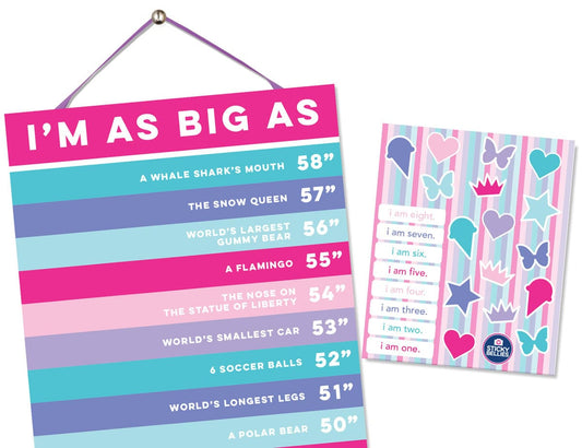 Sticky Bellies Happy Heights Growth Chart - Girl - 347
