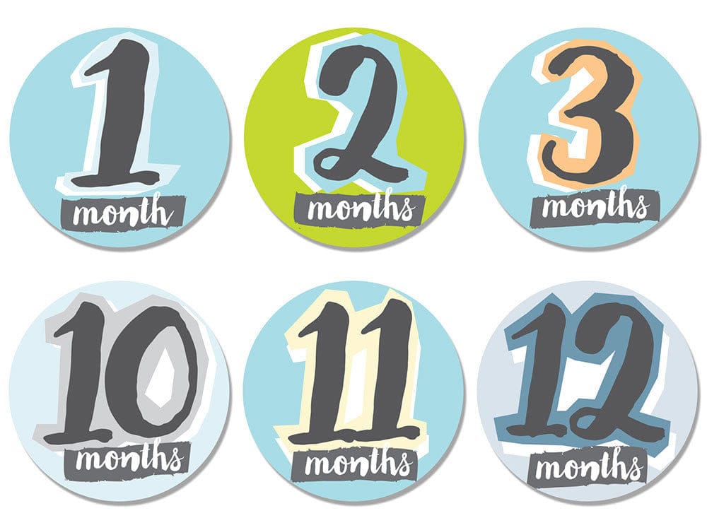Sticky Bellies Hello, Baby Stickers - Newborn to 12 Months - Boy - 362