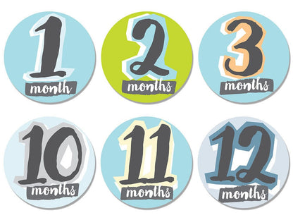 Sticky Bellies Hello, Baby Stickers - Newborn to 12 Months - Boy - 362