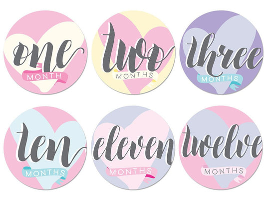 Sticky Bellies Hello, Baby Stickers - Newborn to 12 Months - Girl - 361