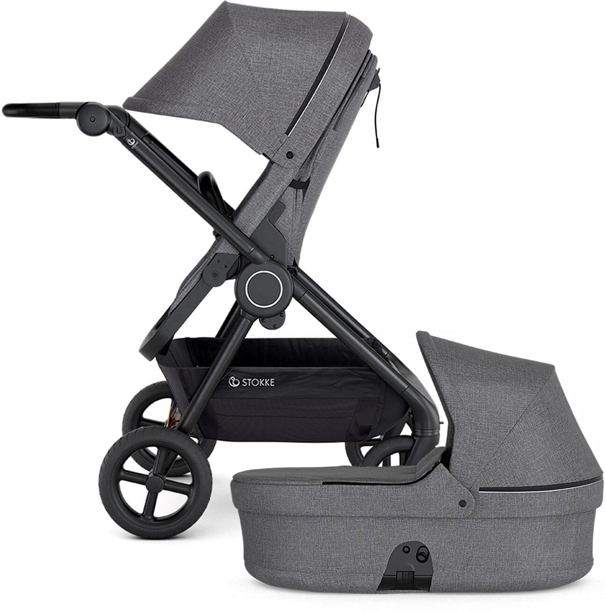 Stokke Beat Stroller & Carry Cot - Black Melange