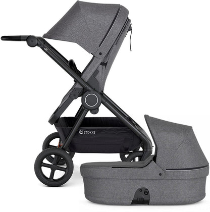 Stokke Beat Stroller & Carry Cot - Black Melange