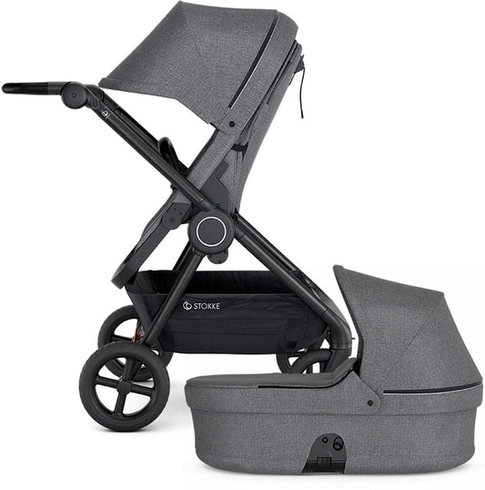 Stokke Beat Stroller & Carry Cot - Black Melange