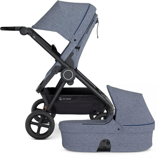 Stokke Beat Stroller & Carry Cot - Blue Melange